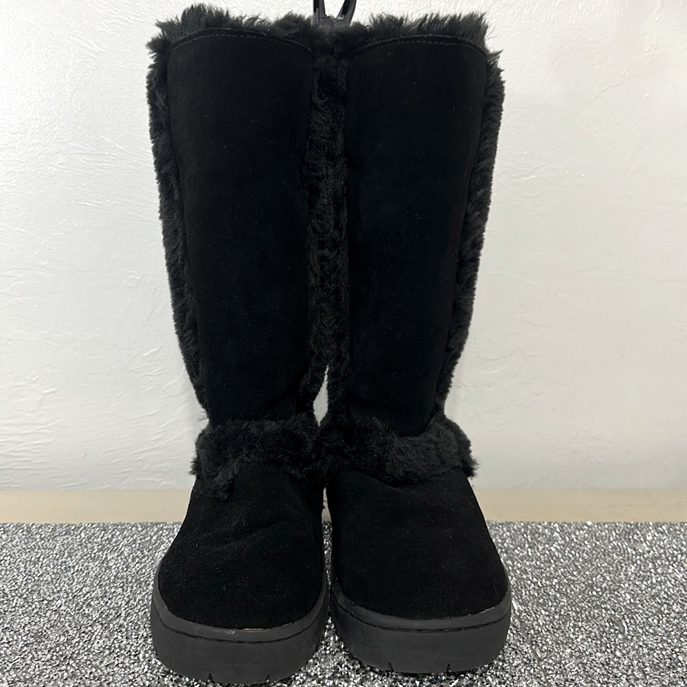Style & Co Genuine Suede & Fur Uppers Witty Black Boots| 7M |NWT